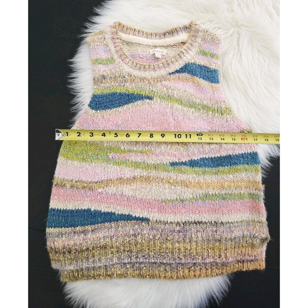 Anthropologie Pilcro Multicolor Boho Knit Sweater Tank Top Women's size Medium - Picture 10 of 10